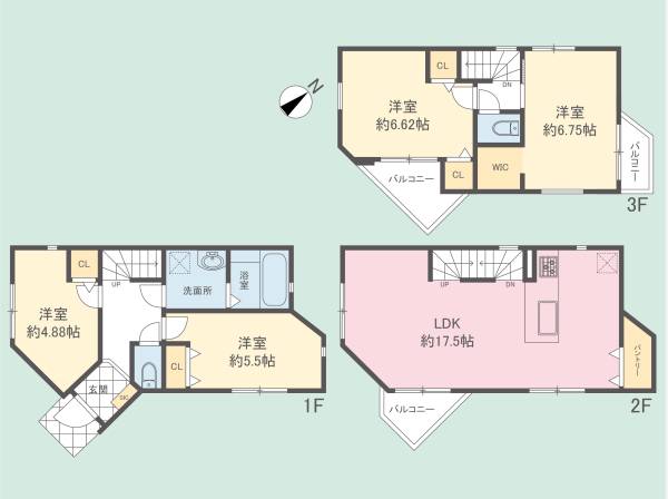 実質4居室として使える、暮らしやすい2SSLDK。