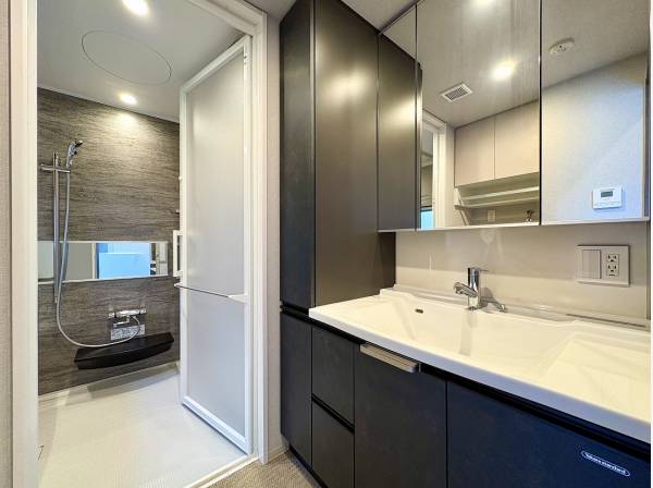 洗面台の収納棚の多さも魅力的です