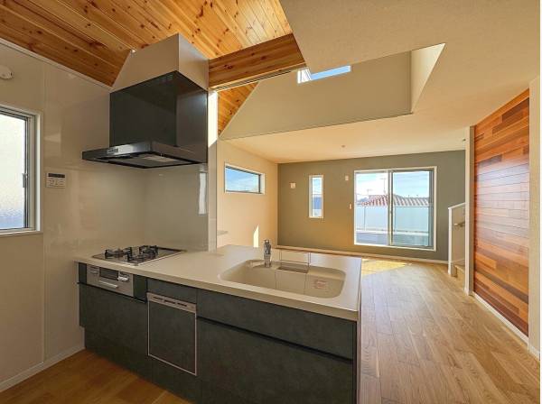 逆光でキッチンが暗く見えますが、日当たりがよいとこう写っちゃうんです泣