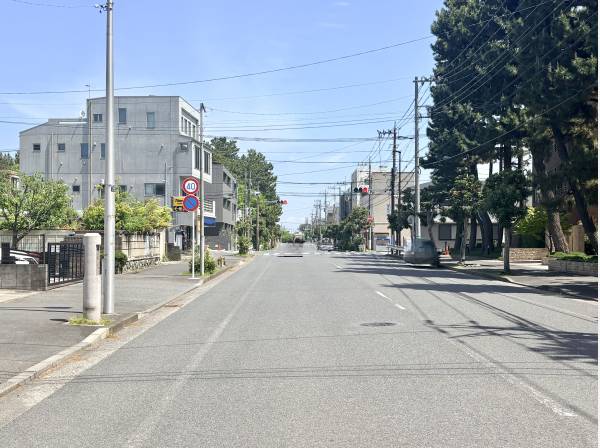 開放感のある広い前面道路！緑豊かで落ち着いた住環境です
