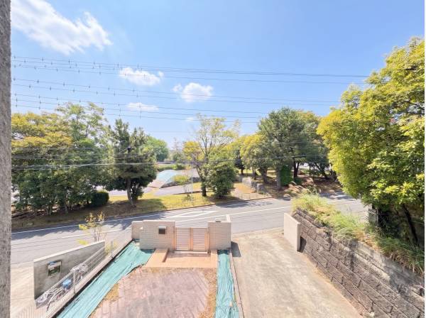 目の前には片瀬山西公園が見えます。