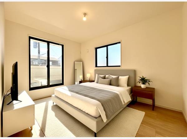 主寝室です。家具等はCGで作成したイメージです。