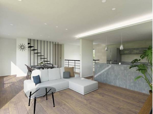 心地よい木のぬくもりを感じる無垢フローリングを採用※完成イメージ