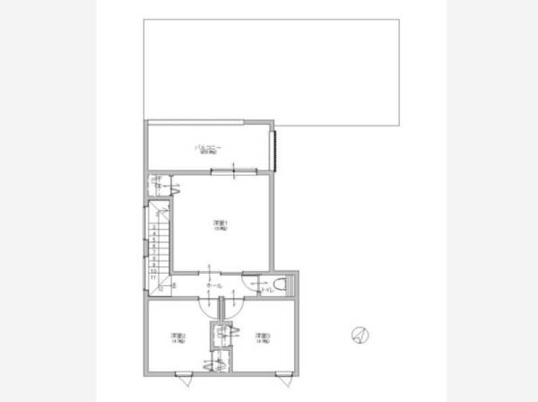 2階間取り図、全居室クローゼット収納を備えております