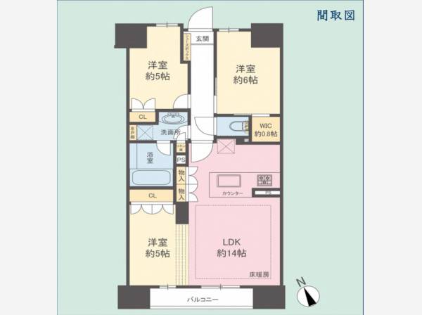 専有面積：66.43㎡