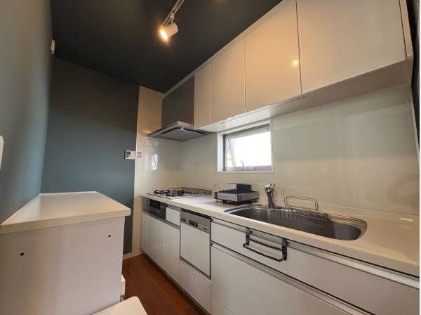 キッチンスペースも広々としており収納スペースも充実！