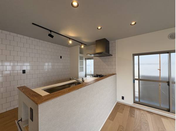 お洒落な対面キッチン