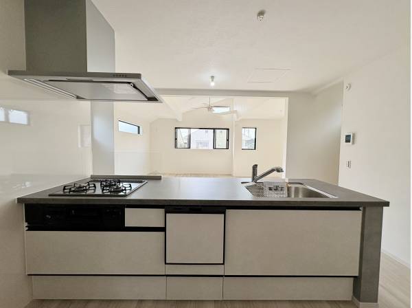 対面式の食洗機付きシステムキッチン