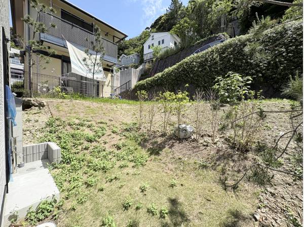 緑が生い茂る裏庭で色々楽しめそうです