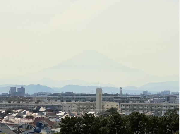 澄み渡る日には輝く海の先に雄大な富士山を望みます
