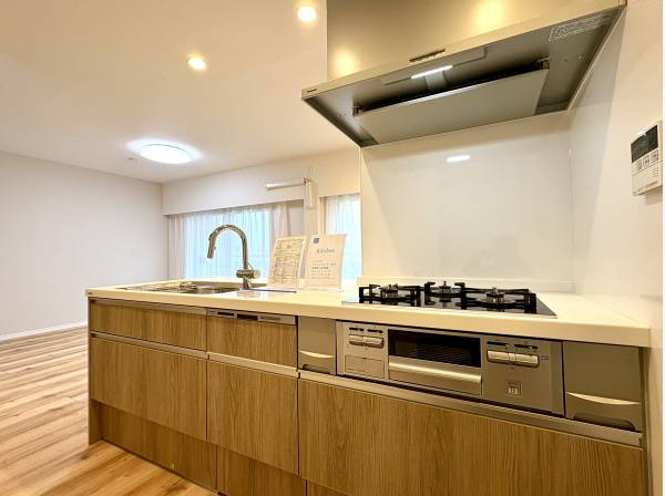 対面式システムキッチンは食洗機と浄水器付き