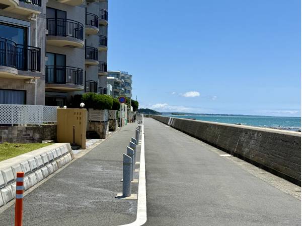 海岸沿いのフラットな道で毎日のジョギングや愛犬とのお散歩も快適です