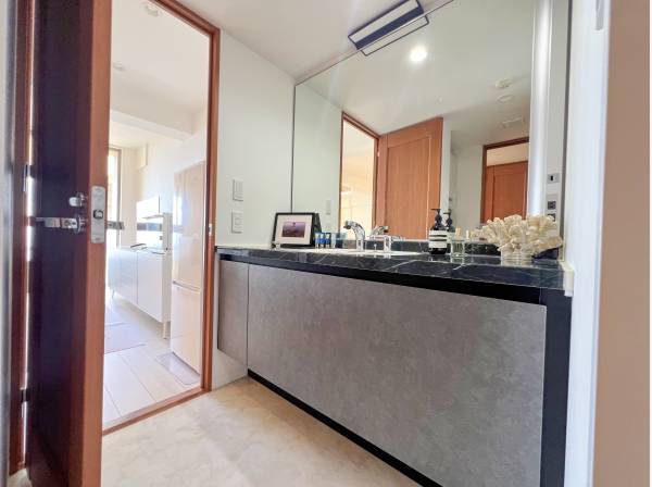 広くてきれいな洗面台