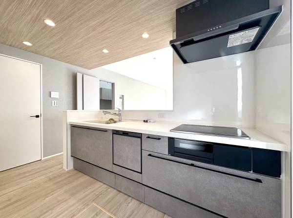 対面式システムキッチンは食洗機と浄水器付き