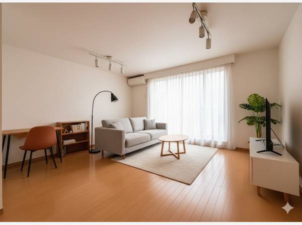 約17帖の広いリビングダイニング（家具はイメージです）