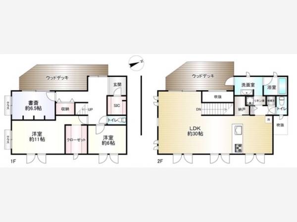 約30帖LDKとデッキが繋がる、開放設計の住まい。