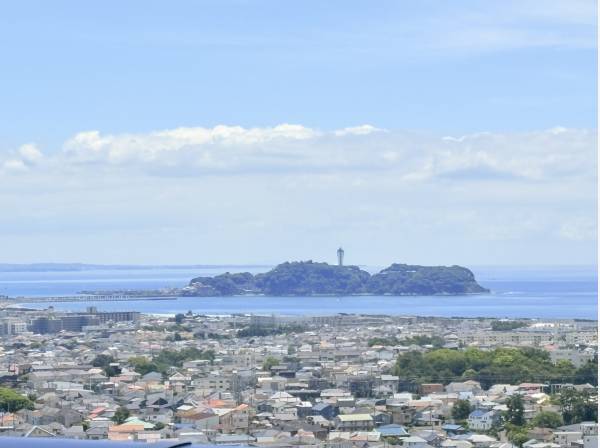 江の島もくっきり、しっかり望みます