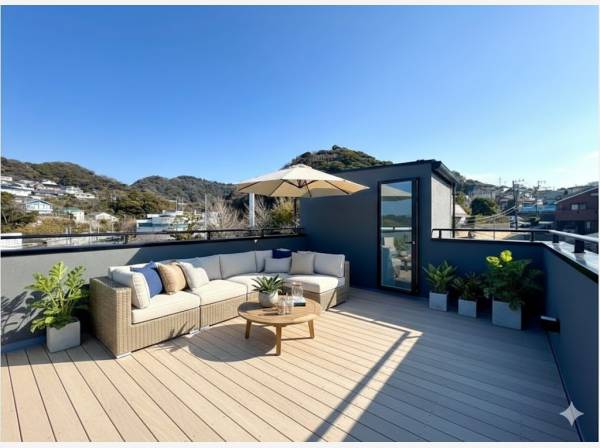 ゆとりあるインナーバルコニー(CGで家具、デッキを配置しておりま