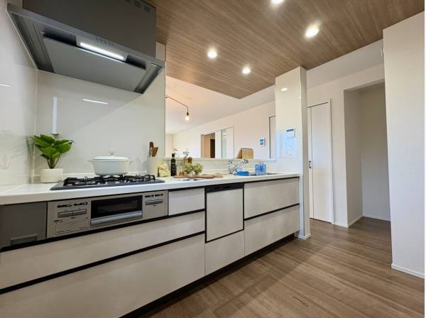 食洗機と浄水器付きのキッチン