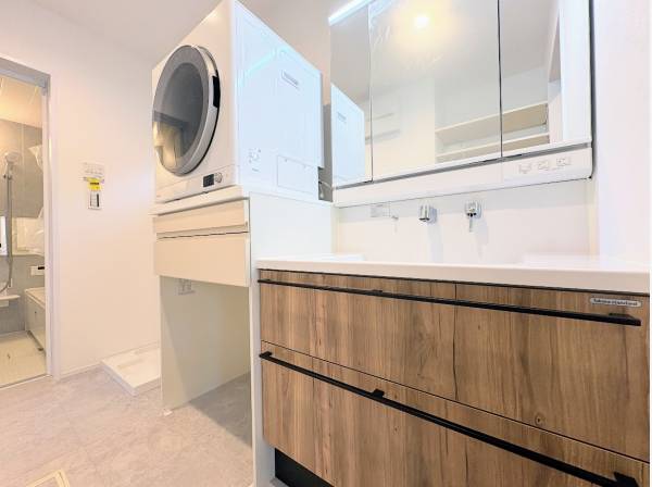 朝の忙しい時間も彩ってくれそうなサニタリールーム