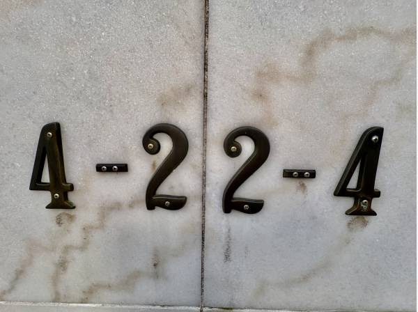 住所は4-22-4!覚えやすくていいですね！エンジェルナンバーは？