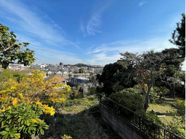 高台から街並みを見渡す、開放感あふれる眺望。