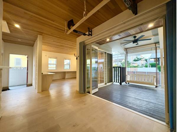 ガーデンリビングをつなぐと約28.3帖の広々としたスペース