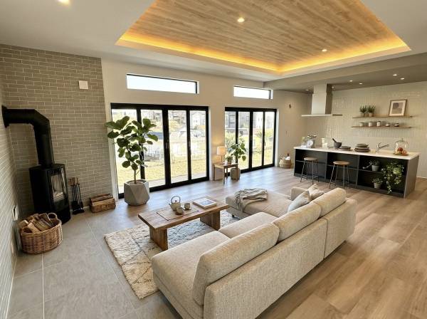 開放的な空間のLDKです。家具等はCGで作成したイメージです。