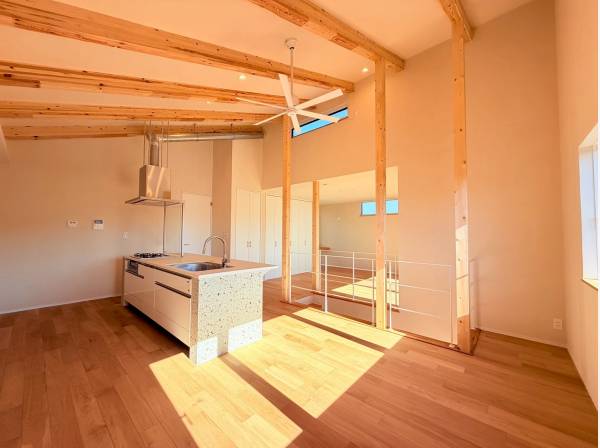 システムキッチンは家事動線に優れたアイランド式！