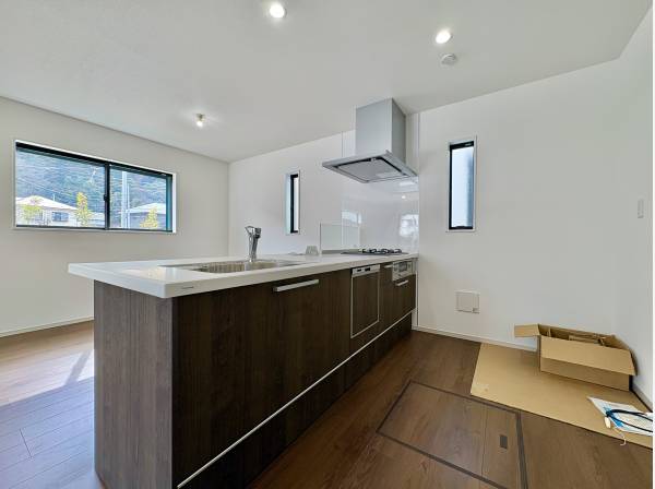 ペニンシュラタイプのキッチンは使いやすくとてもおしゃれです。