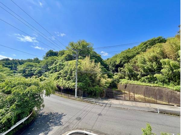 角地です。バルコニーからの風景ですよ！緑がいっぱいです！