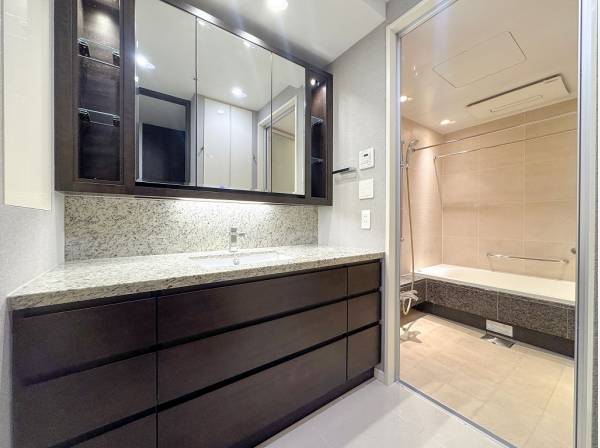 ラグジュアリーな雰囲気のバスサニタリールーム