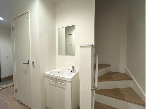 お外から帰ってすぐに手が洗える！バイキンを部屋に持ち込みません。