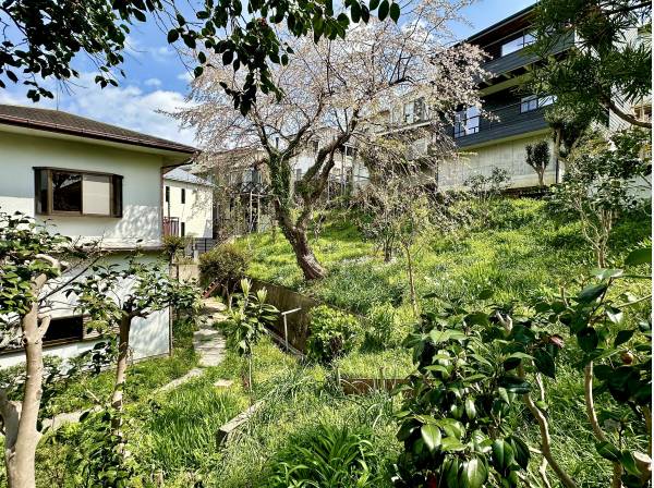 家庭菜園やガーデニングも楽しめる専用庭が付いた土地です。（写真は古家解体前）