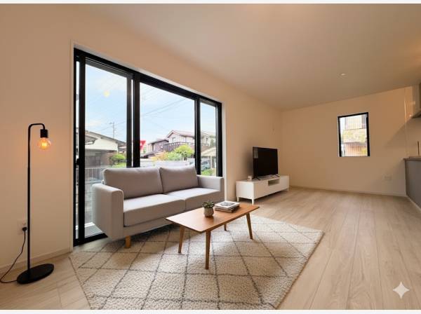 約18帖の開放感あるLDK(家具はイメージです)