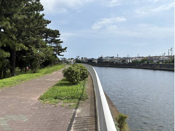 公園の目の前は境川です。お散歩コースになります。