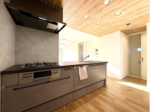 対面式システムキッチンは食洗機と浄水器付き