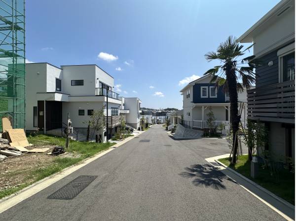現地前面道路からの眺望