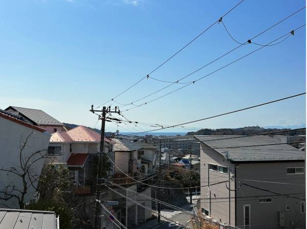 晴れた日には逗子海岸と富士山を眺めます