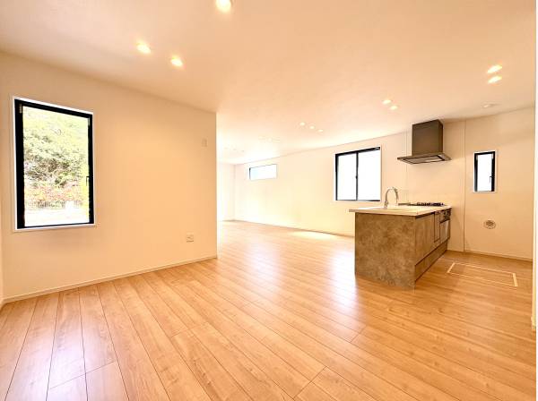 キッチン横にダイニングを配置できるほどゆとりのあるスペースです。