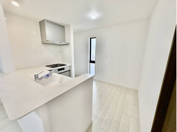 カウンターキッチンのカウンター部分も広いので料理などを置けますよ！