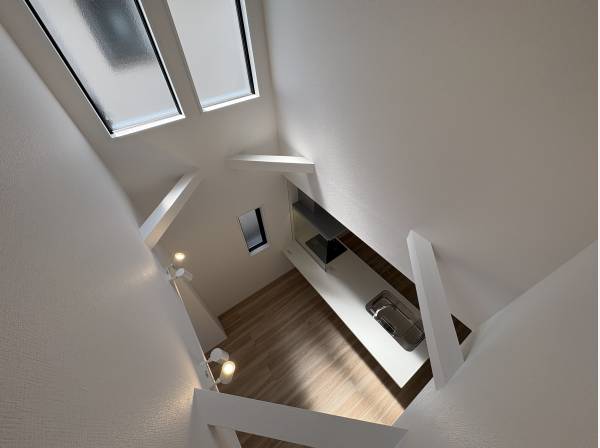 階段上から見た風景です。