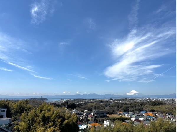 現地からの眺望です。富士山と海を眺める生活ができます。