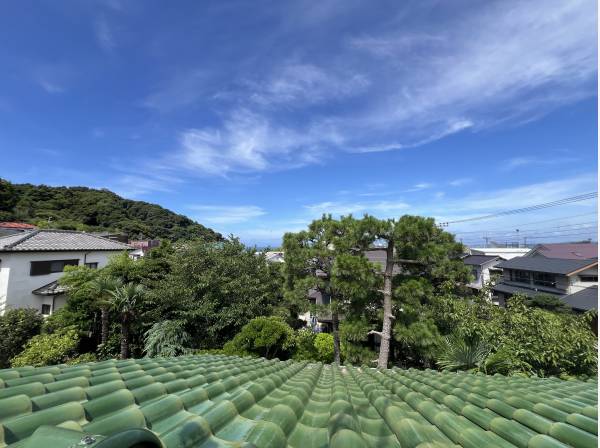 ２階から見ています　海と富士山が見えます