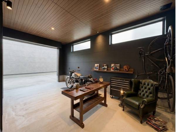 ガレージは趣味に没頭するスペース！※家具などはイメージです