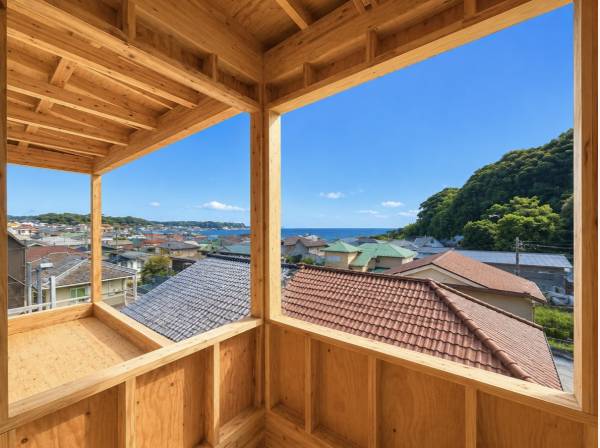 現地建築中ですが、海を綺麗に見下ろします♪