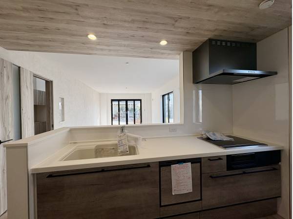 対面式システムキッチンは食洗機と浄水器付き