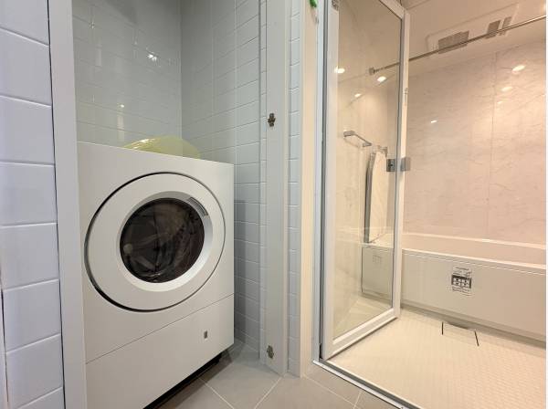 洗濯機もちょうどいいところに配置されています