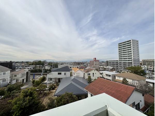 西側バルコニーから見た眺望。夜景も楽しめそうです