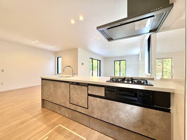 対面式システムキッチンは食洗機と浄水器つき